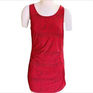 The Limited Womens Sz L Sleeveless Ruched Tank Top Red and Black #69i